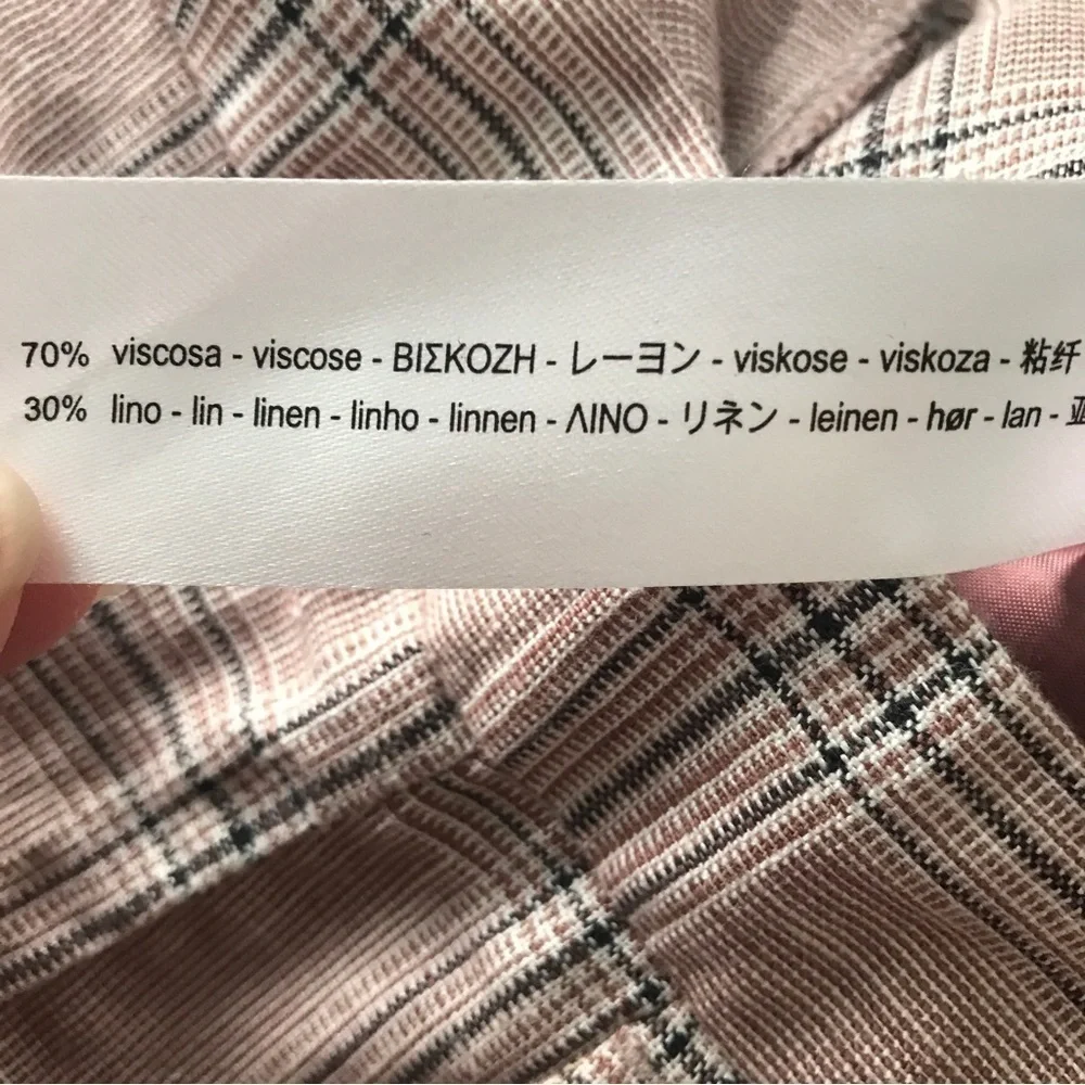 3/$15 Zara plaid linen blend trousers